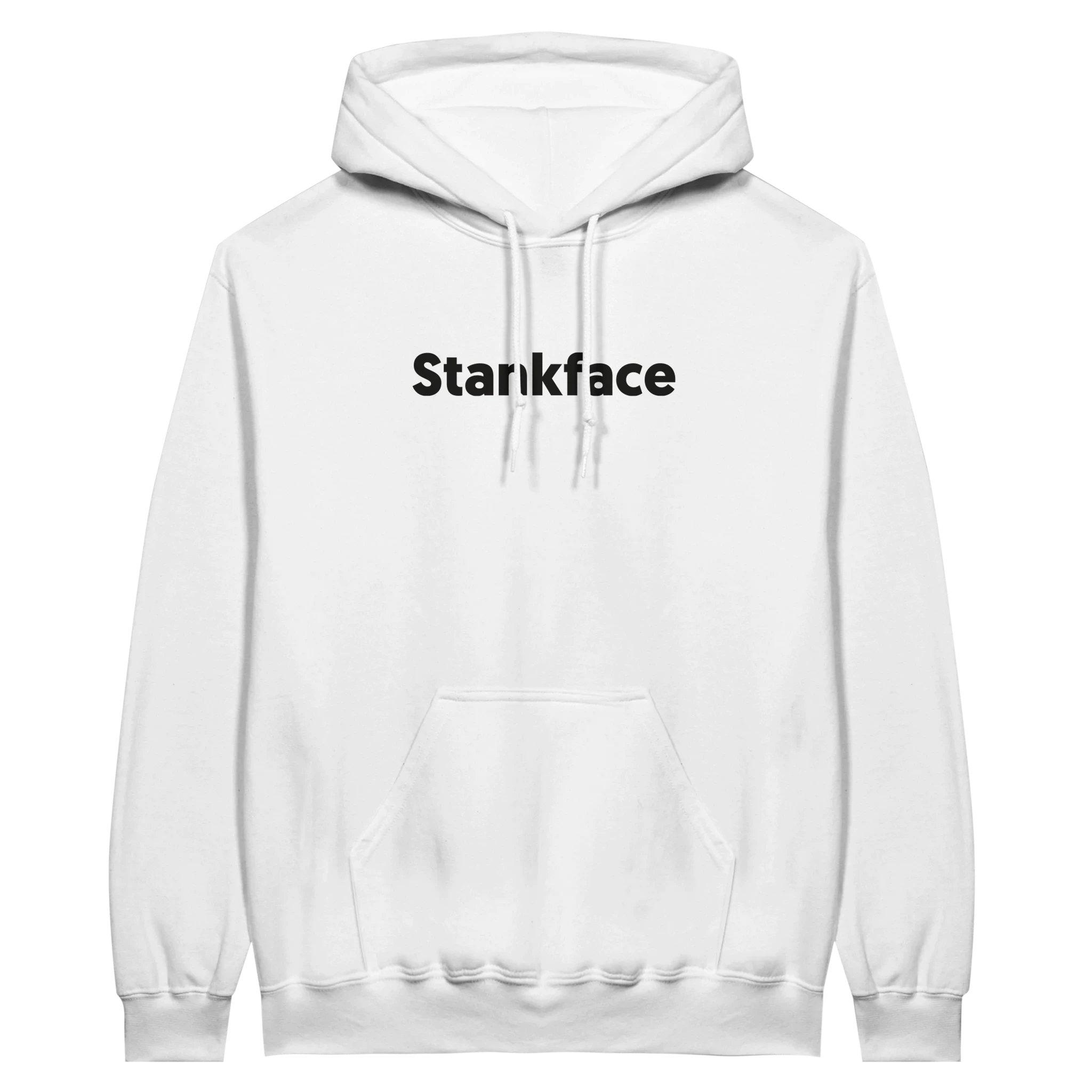 Stankface Originals white hoodie FRONT unisex fleece pullover music apparel UK