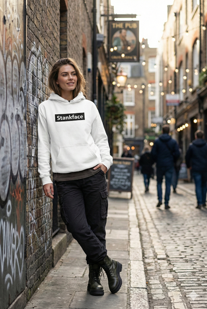 Stankface BLOCK White Hoodie