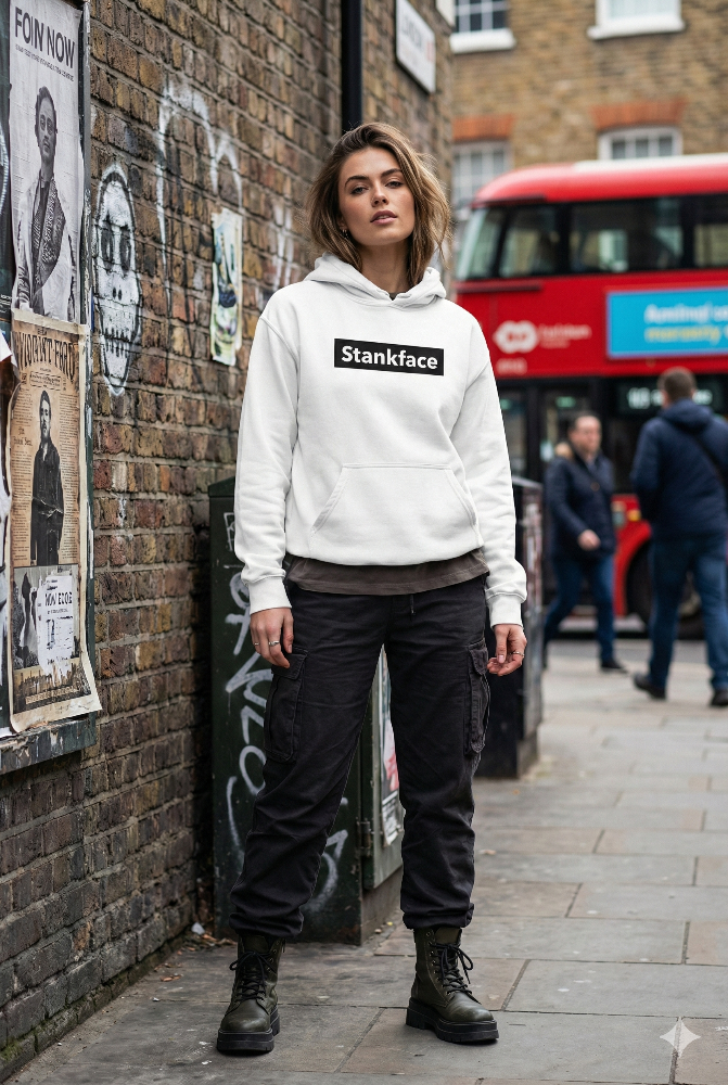 Stankface BLOCK White Hoodie
